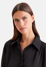 Shirt Blouse with Gathering and Volume Sleeves in Schwarz |  Seidensticker Onlineshop