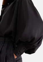 Shirt Blouse with Gathering and Volume Sleeves in Schwarz |  Seidensticker Onlineshop