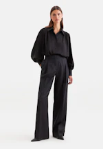 Shirt Blouse with Gathering and Volume Sleeves in Schwarz |  Seidensticker Onlineshop