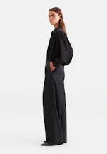 Shirt Blouse with Gathering and Volume Sleeves in Schwarz |  Seidensticker Onlineshop