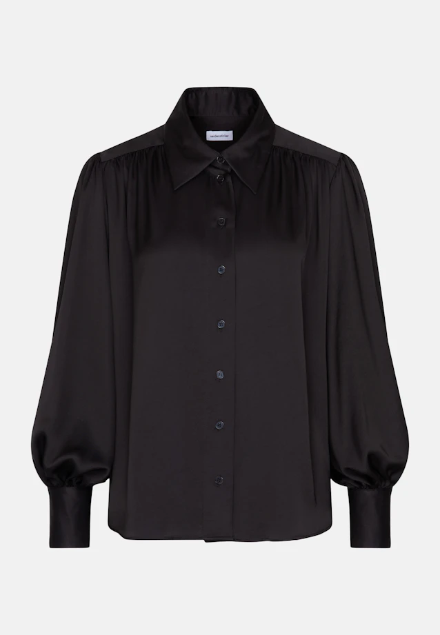 Shirt Blouse with Gathering and Volume Sleeves in Schwarz |  Seidensticker Onlineshop