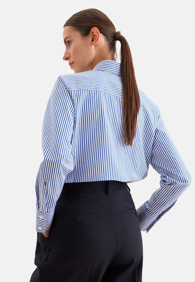 Hemdbluse aus Baumwollsatin in Mittelblau | Seidensticker Onlineshop