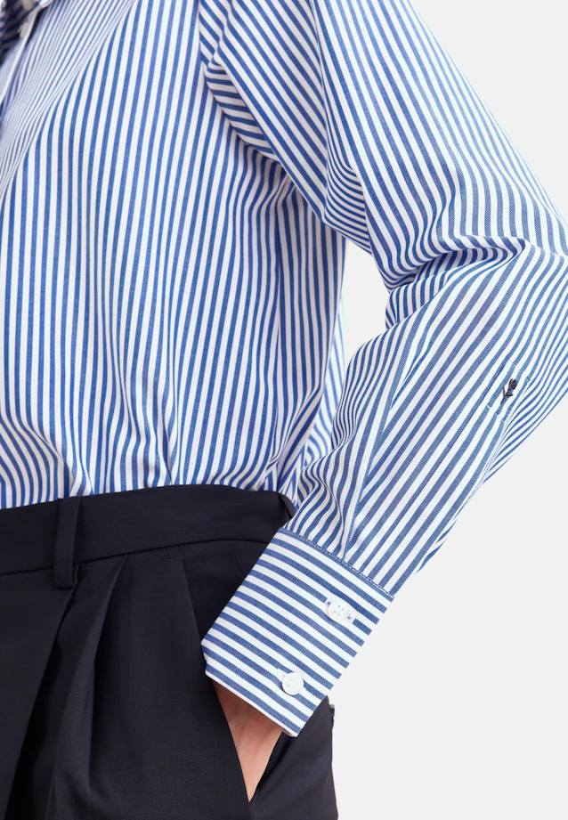 Hemdbluse aus Baumwollsatin in Mittelblau |  Seidensticker Onlineshop