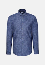 Slim Flannel shirt Print in Dunkelblau |  Seidensticker Onlineshop
