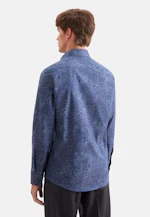 Shaped Flannel shirt Print in Dunkelblau |  Seidensticker Onlineshop