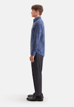 Shaped Flannel shirt Print in Dunkelblau |  Seidensticker Onlineshop