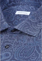 Shaped Flanellhemd Druck in Dunkelblau |  Seidensticker Onlineshop