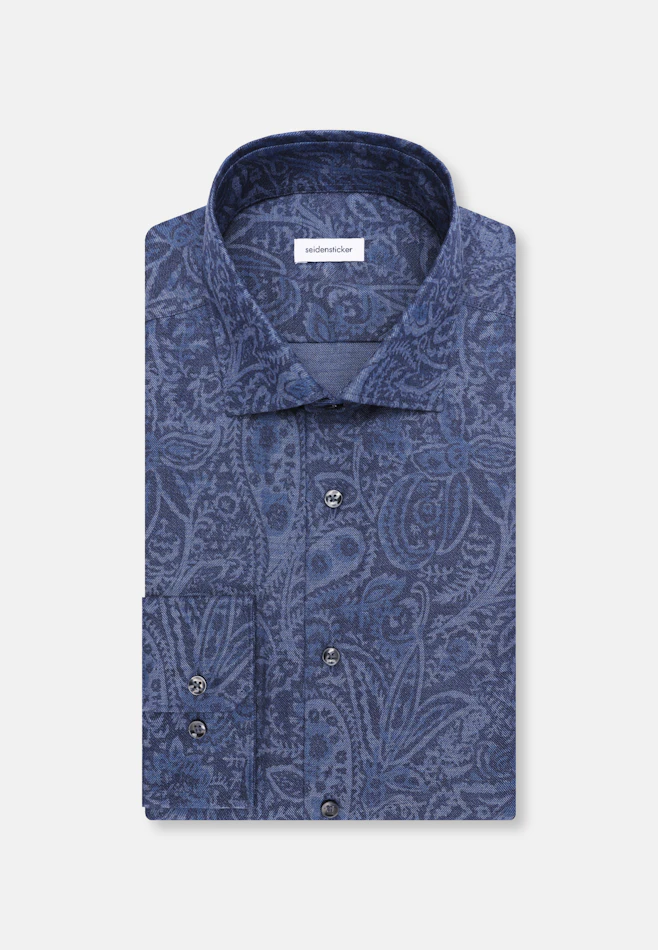 Shaped Flannel shirt Print in Dunkelblau | Seidensticker online shop