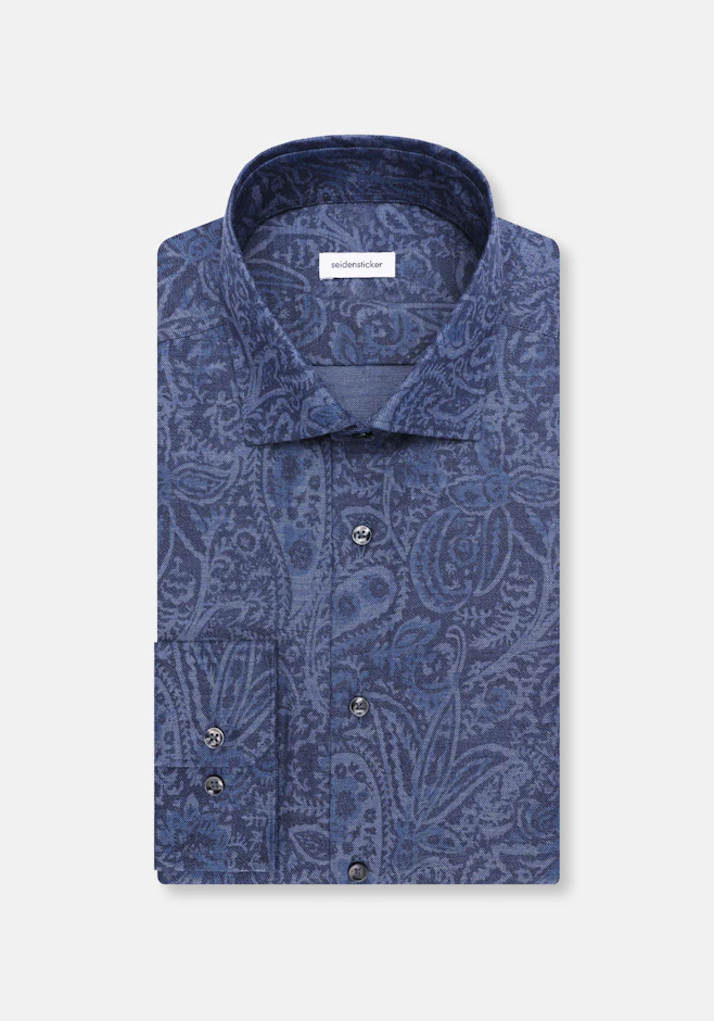 Shaped Flannel shirt Print in Dunkelblau | Seidensticker online shop