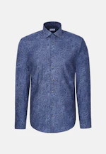 Shaped Flannel shirt Print in Dunkelblau |  Seidensticker Onlineshop