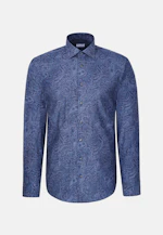 Shaped Flanellhemd Druck in Dunkelblau |  Seidensticker Onlineshop