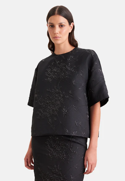 Oversized Shirt aus Spitze in Schwarz |  Seidensticker Onlineshop