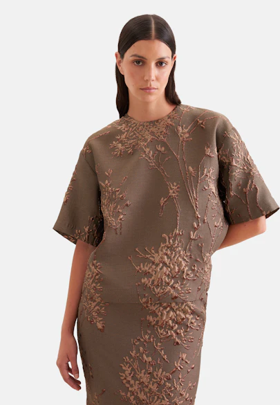Oversized Shirt aus Spitze in Braun |  Seidensticker Onlineshop