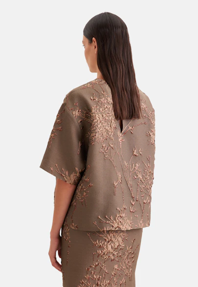 Oversized Shirt aus Spitze in Braun |  Seidensticker Onlineshop