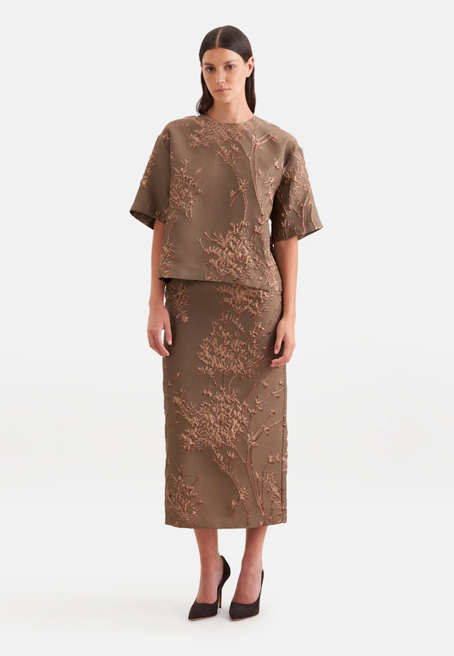 Oversized Shirt aus Spitze in Braun |  Seidensticker Onlineshop
