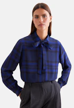 Shirt blouse with detachable bow tie in Mittelblau |  Seidensticker Onlineshop