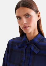 Shirt blouse with detachable bow tie in Mittelblau |  Seidensticker Onlineshop