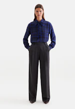 Shirt blouse with detachable bow tie in Mittelblau |  Seidensticker Onlineshop