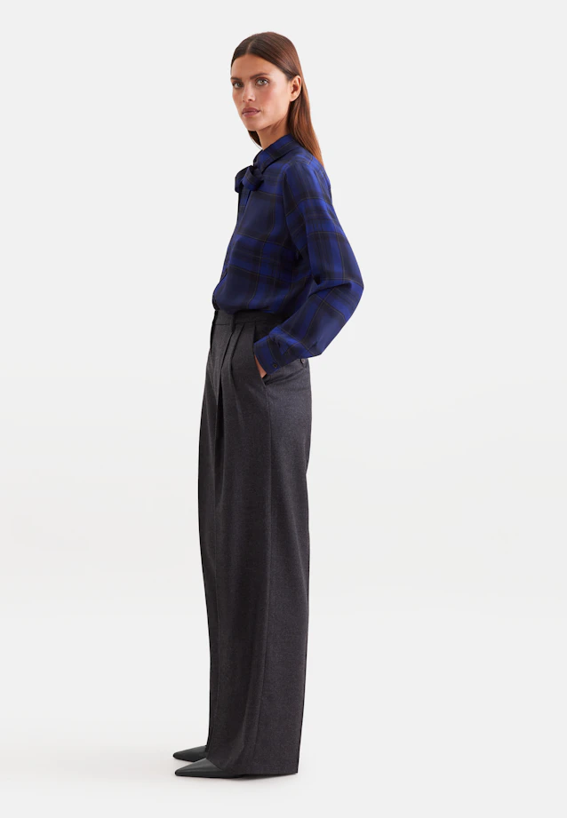 Shirt blouse with detachable bow tie in Mittelblau |  Seidensticker Onlineshop
