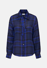 Shirt blouse with detachable bow tie in Mittelblau |  Seidensticker Onlineshop