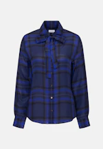 Hemdbluse mit abnehmbarer Schluppe in Mittelblau |  Seidensticker Onlineshop