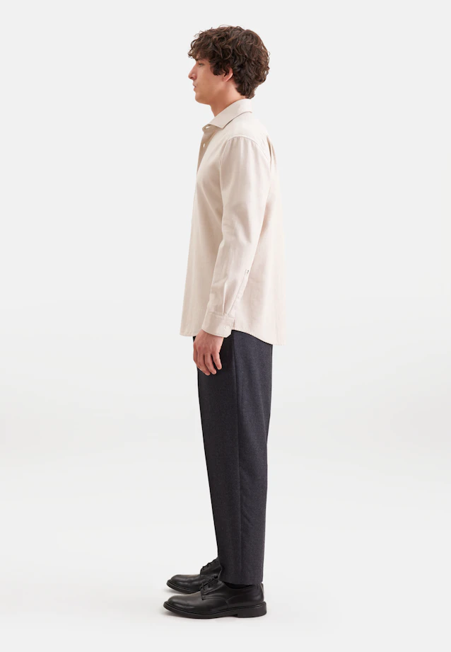 Regular Chemise décontractée Uni in Ecru |  Seidensticker Onlineshop