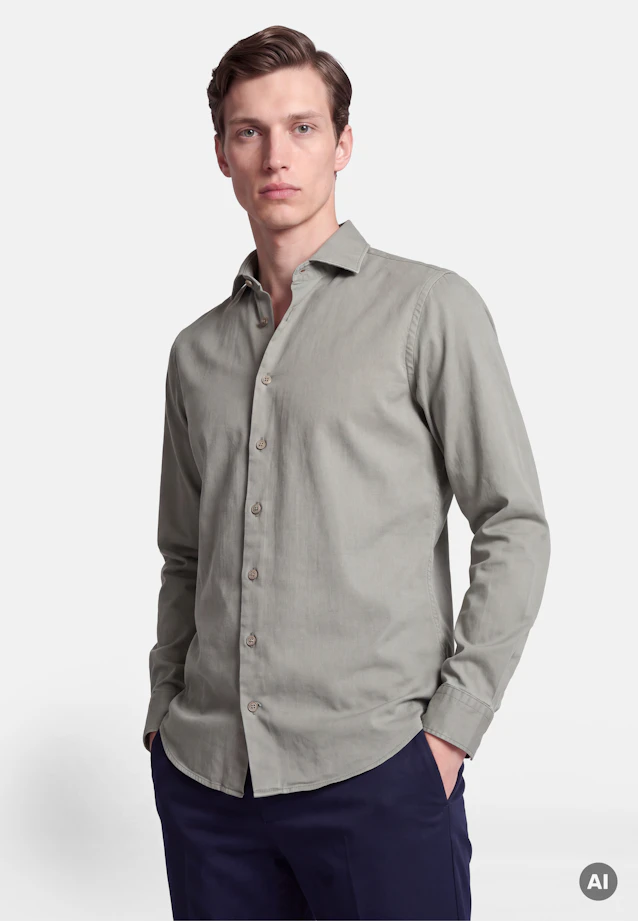Regular Casual Hemd Uni in Grün |  Seidensticker Onlineshop