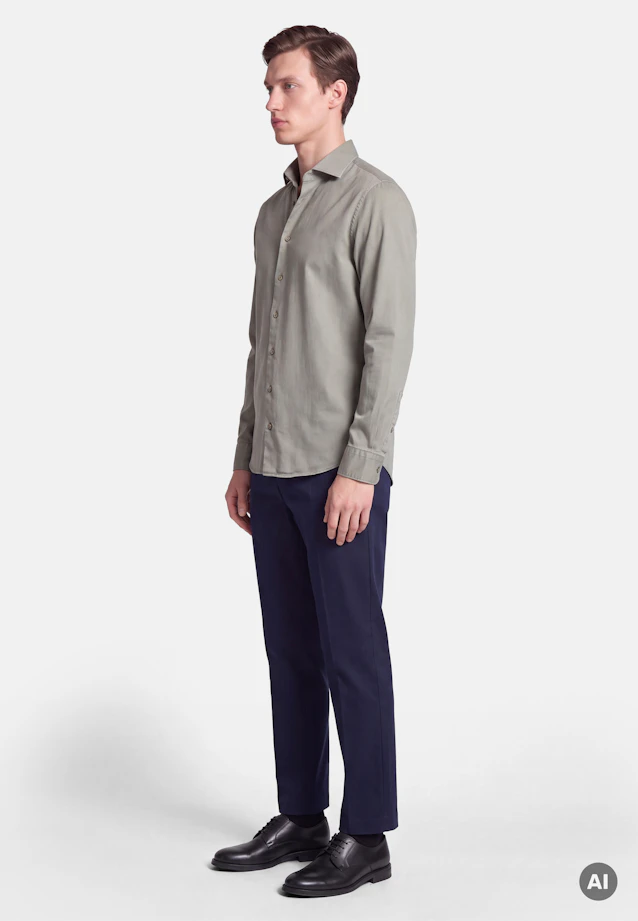 Regular Casual Hemd Uni in Grün |  Seidensticker Onlineshop