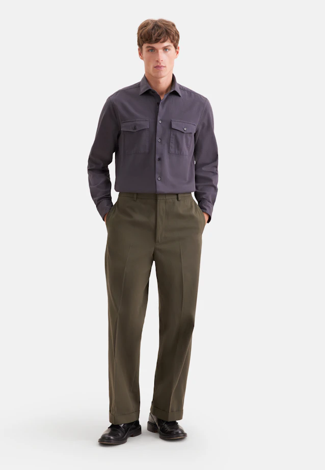 Regular Casual shirt Uni in Grey |  Seidensticker Onlineshop