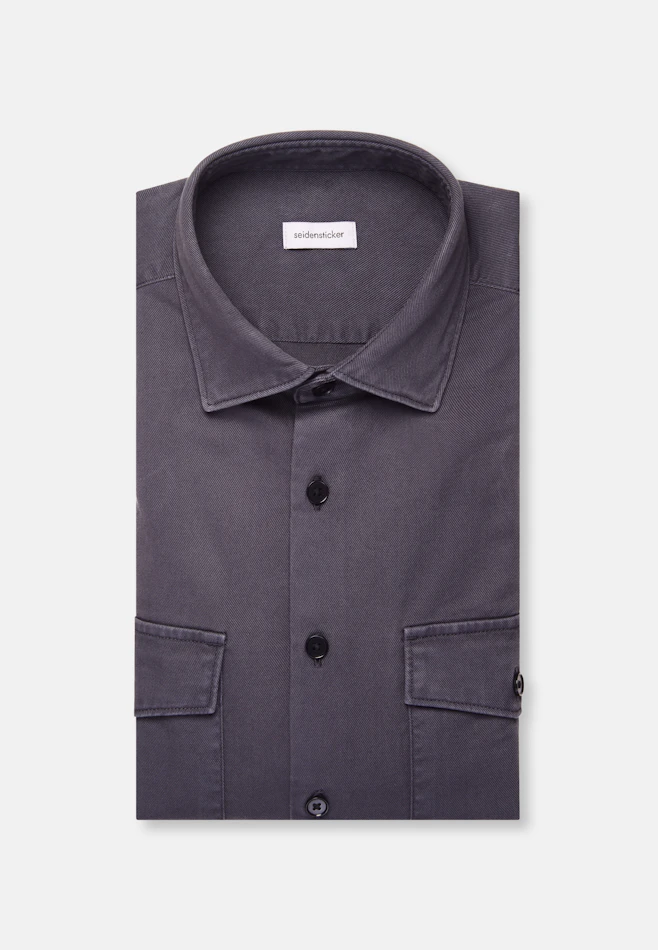 Regular Chemise décontractée Uni dans Gris | Boutique en ligne Seidensticker