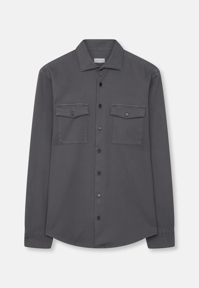 Regular Casual shirt Uni in Grey |  Seidensticker Onlineshop