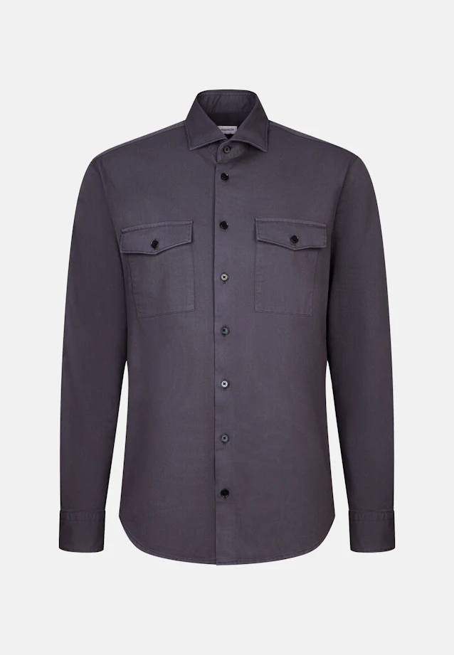 Regular Casual shirt Uni in Grey |  Seidensticker Onlineshop