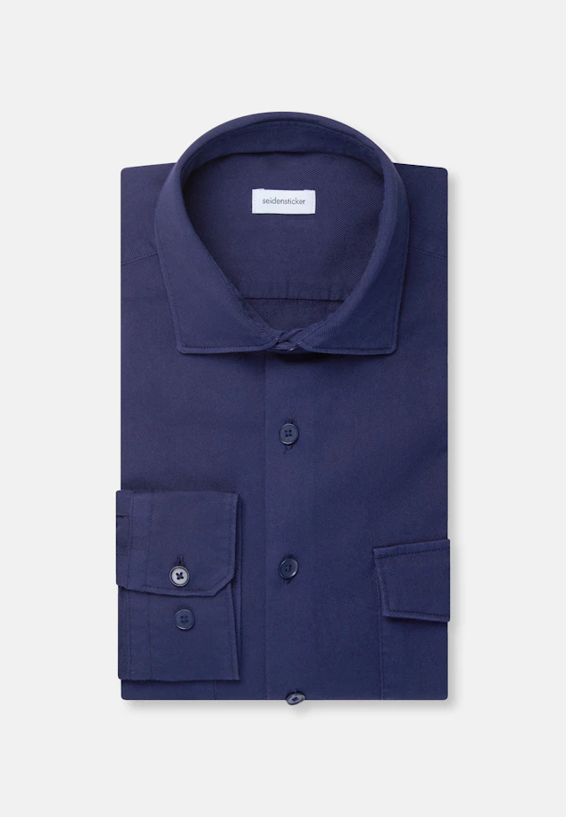 Regular Chemise décontractée Uni in Bleu Foncé |  Seidensticker Onlineshop