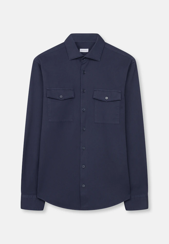 Regular Casual Hemd Uni in Dunkelblau | Seidensticker Onlineshop