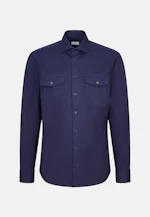 Regular Chemise décontractée Uni in Bleu Foncé |  Seidensticker Onlineshop