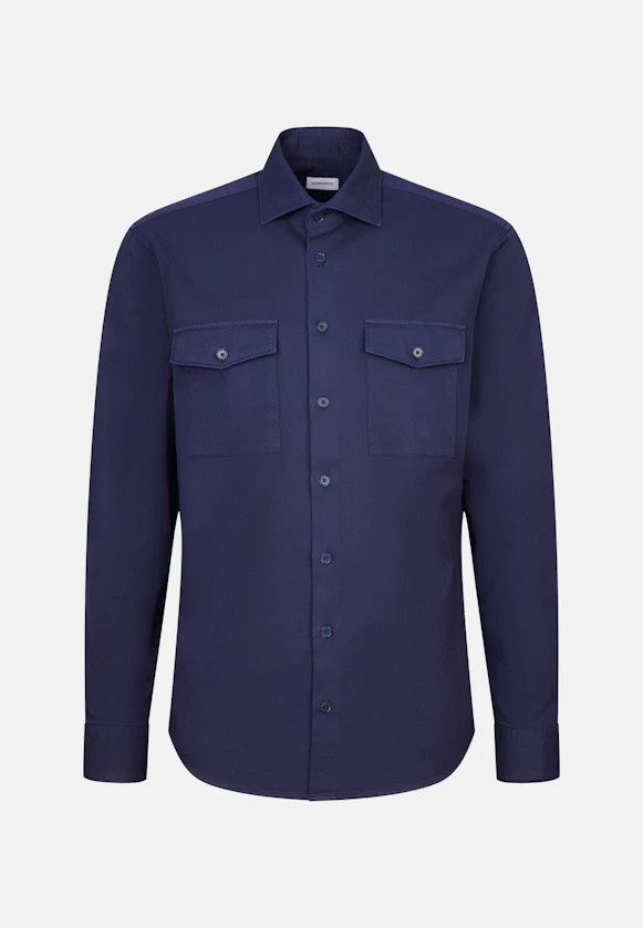 Regular Casual Hemd Uni in Dunkelblau |  Seidensticker Onlineshop