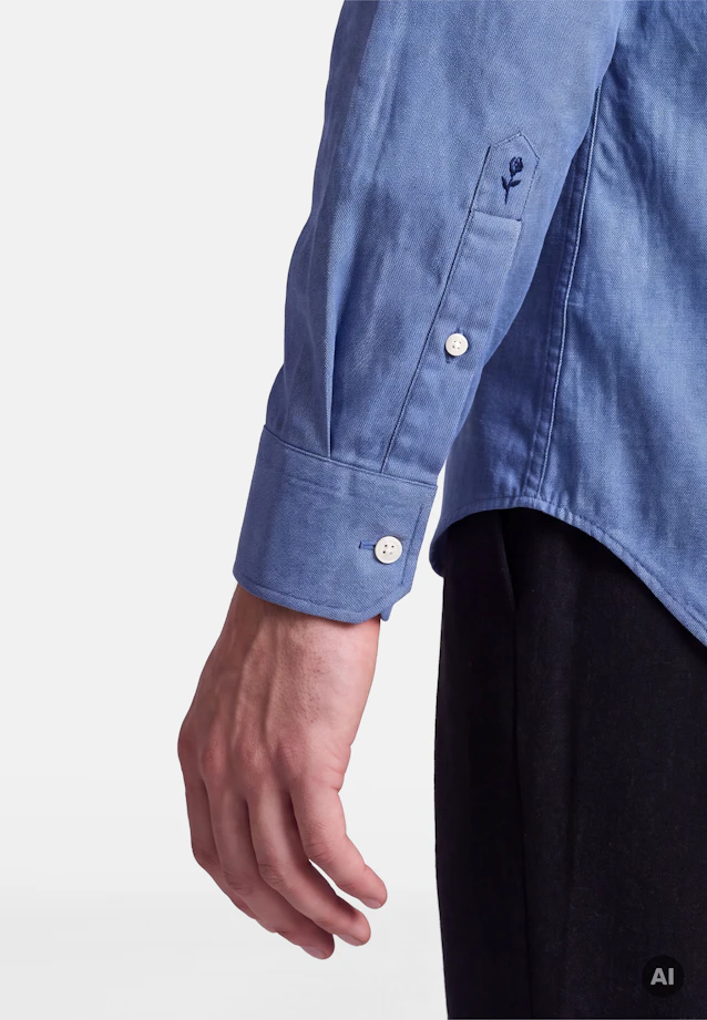 Comfort Flannel shirt Uni in Mittelblau |  Seidensticker Onlineshop