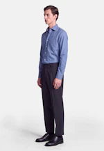 Comfort Flanellhemd Uni in Mittelblau |  Seidensticker Onlineshop