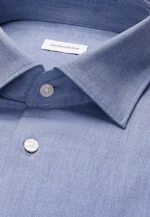 Comfort Flanellhemd Uni in Mittelblau |  Seidensticker Onlineshop