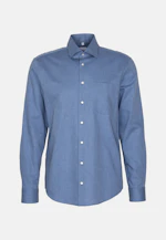 Comfort Flanellhemd Uni in Mittelblau |  Seidensticker Onlineshop