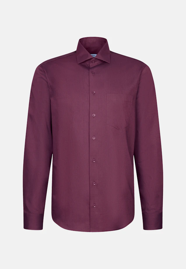 Comfort Flanellhemd Uni in Rot |  Seidensticker Onlineshop