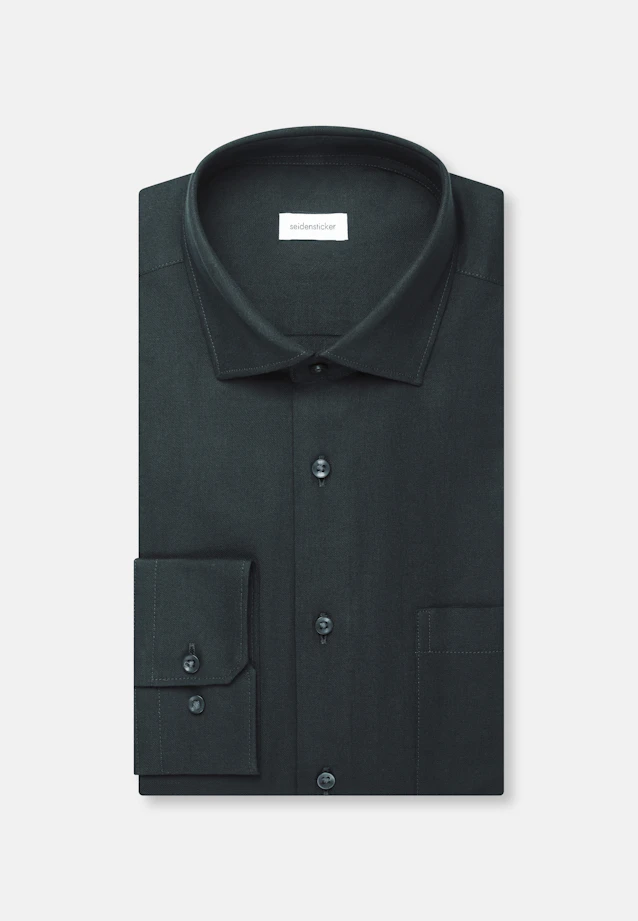 Comfort Flanellhemd Uni in Grün |  Seidensticker Onlineshop