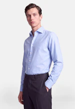 Slim Flanellhemd Uni in Mittelblau |  Seidensticker Onlineshop