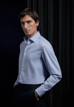 Slim Flanellhemd Uni in Mittelblau |  Seidensticker Onlineshop