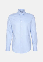 Slim Flannel shirt Uni in Mittelblau |  Seidensticker Onlineshop