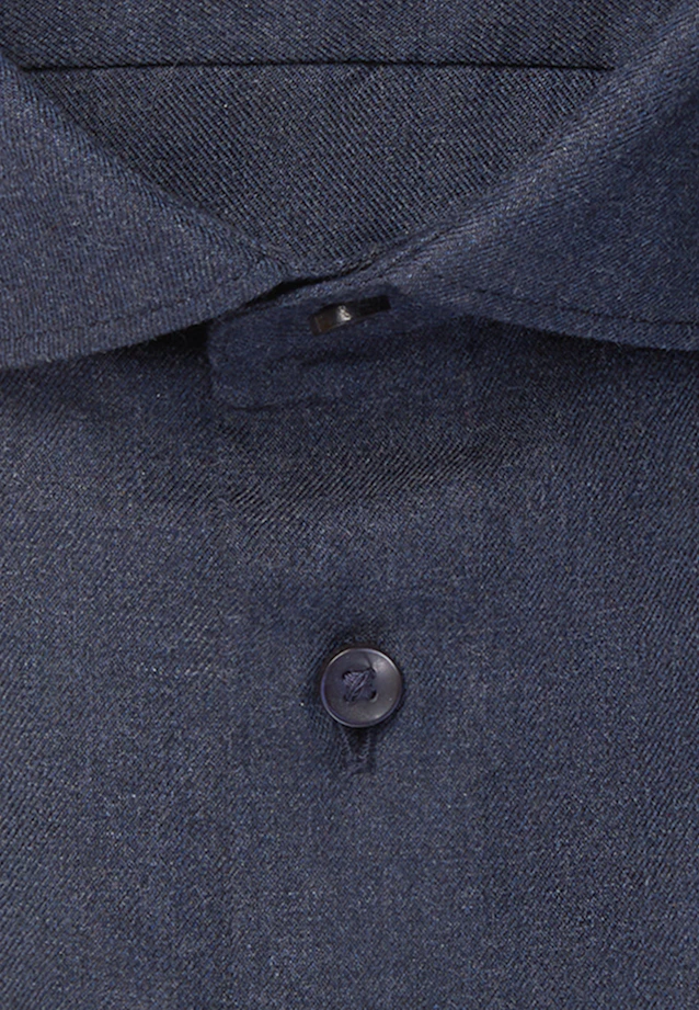 Slim Flannel shirt Uni in Dunkelblau |  Seidensticker Onlineshop