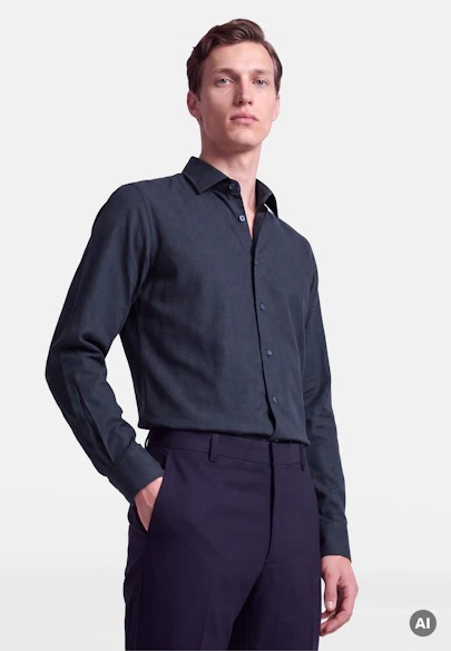Slim Flannel shirt Uni in Dunkelblau |  Seidensticker Onlineshop