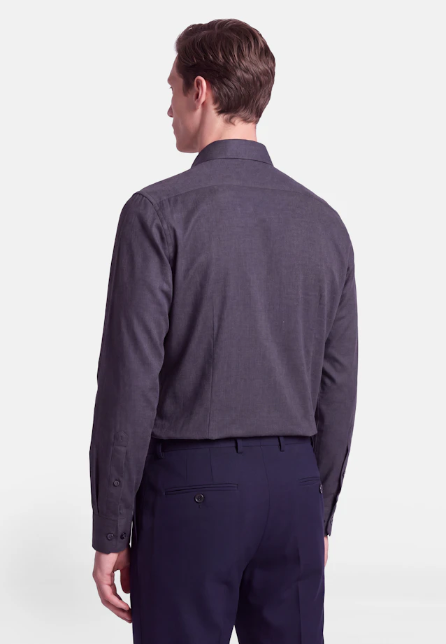 Slim Flanellhemd Uni in Dunkelblau |  Seidensticker Onlineshop