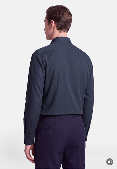 Slim Flannel shirt Uni in Dunkelblau |  Seidensticker Onlineshop