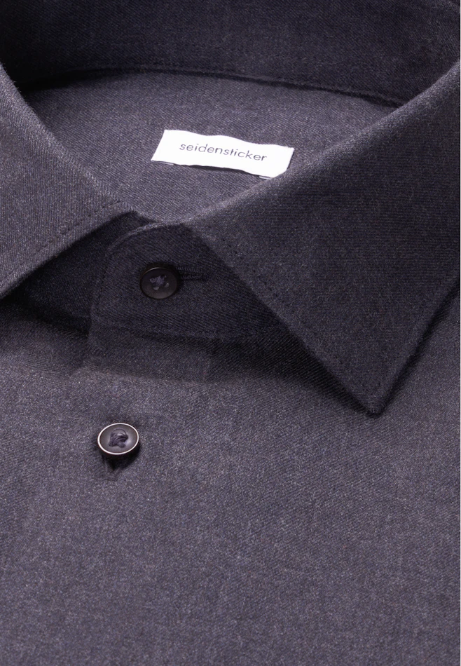 Slim Flannel shirt Uni in Dunkelblau | Seidensticker online shop